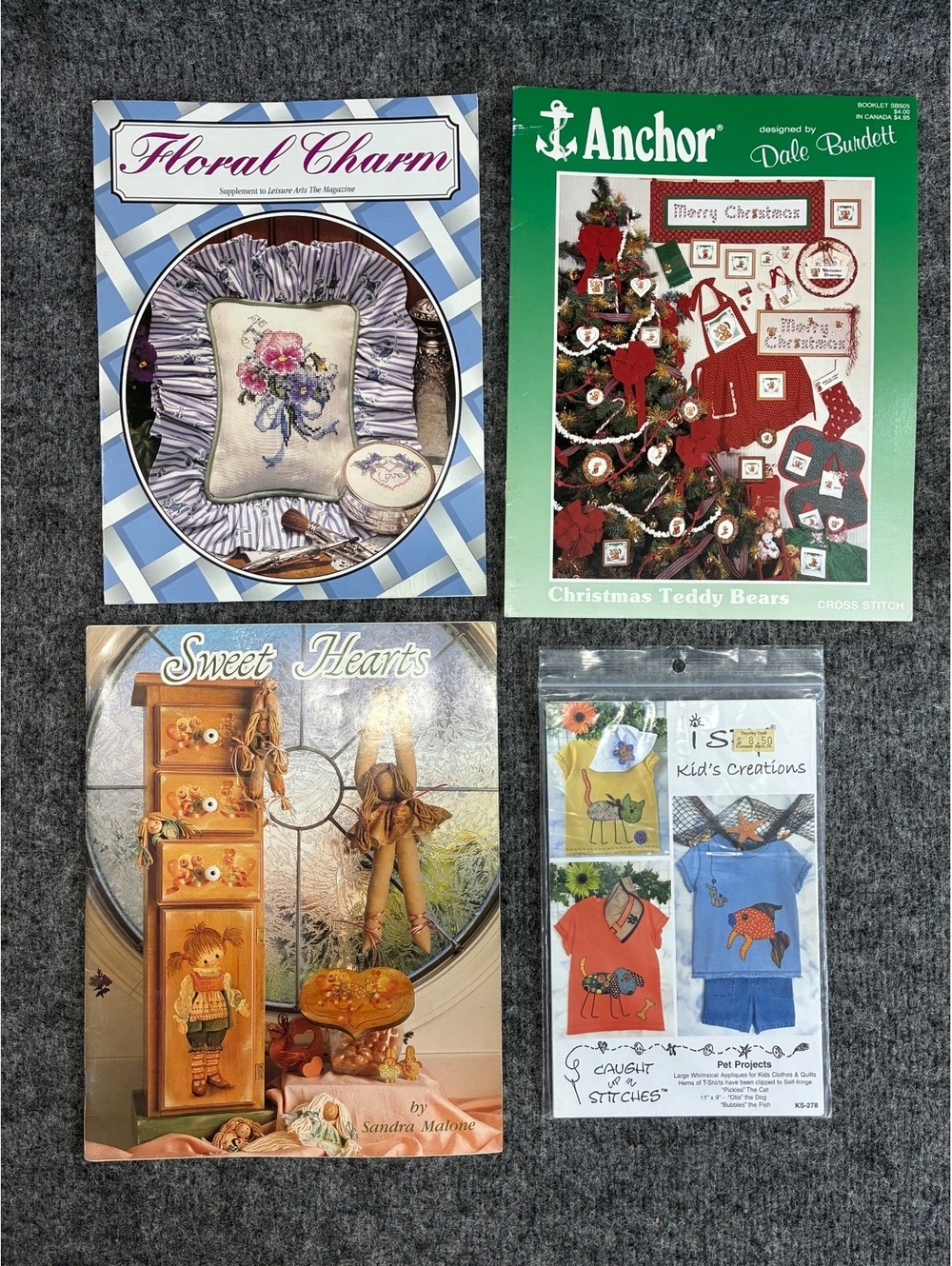 Cross Stitch Pattern Booklets Floral Charm Christmas Bears Sweet Hearts Creation